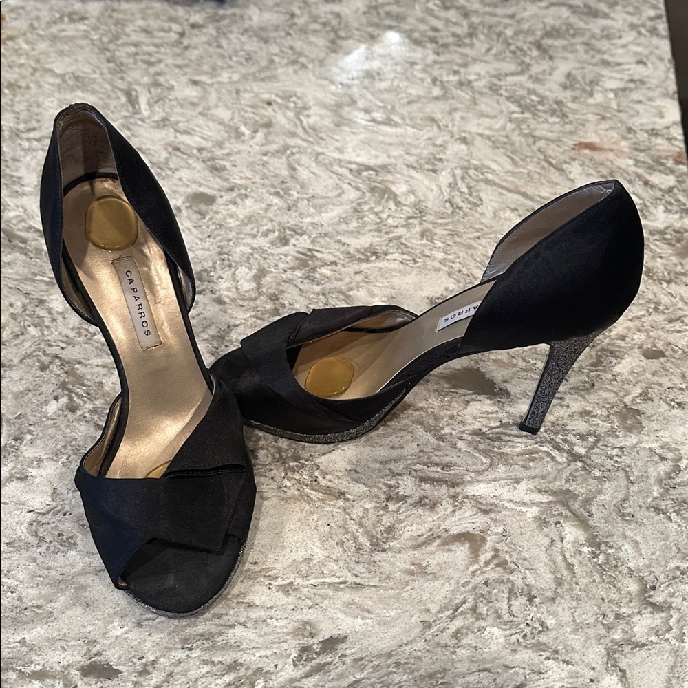 Caparros Black Peep-Toe Shoes